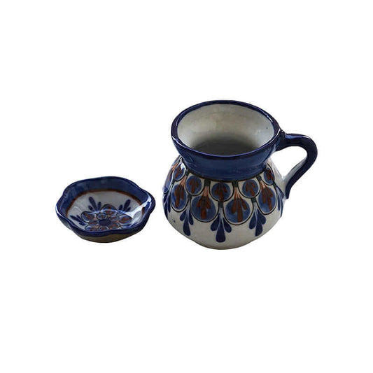 Mug Blue with Small Saucer