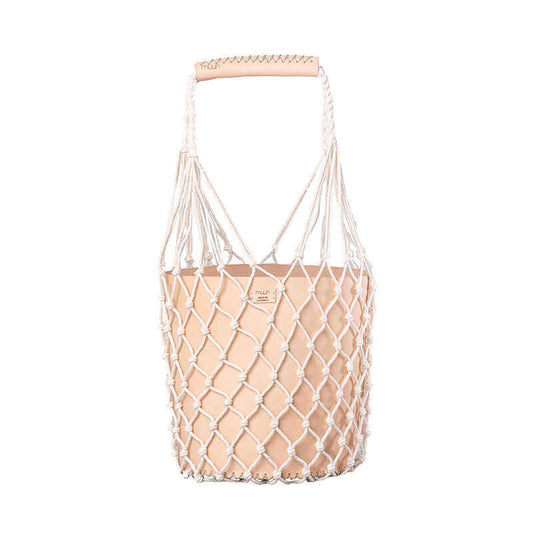 Net Bag Ecru with Vegan Leather Pouch