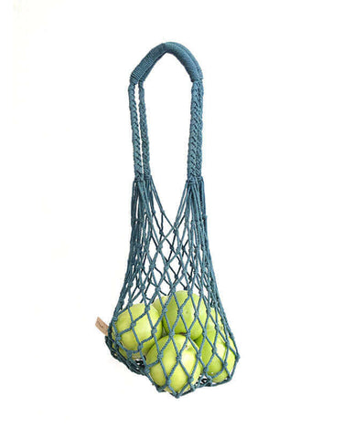 Net Bag Indigo - Macrame Bag Natural Dyed - Ecofriendly & Fair - Quetzal Artisan