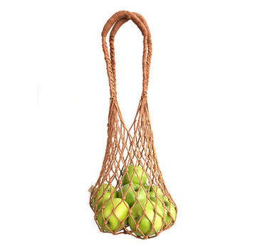 Net Bag Peach - Macrame Bag Natural Dyed - Ecofriendly & Fair - Quetzal Artisan