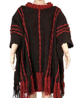 Poncho Chocolate Brown - Wool Pullover Poncho Stylish & Warm - Quetzal Artisan