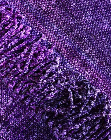 Poncho Purple - Bio Bamboo Chenille - Sustainable & Fairtrade - Quetzal Artisan