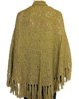 Poncho Shawl Green Olive - Alpaca Wool Triangel Shawl - Quetzal Artisan