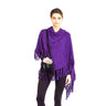 Poncho Shawl Purple - Alpaca Wool - Handmade Triangle Shawl - Quetzal Artisan