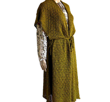 Poncho Tunic Olive Green - Apaca wool - Beautiful Handmade - Quetzal Artisan