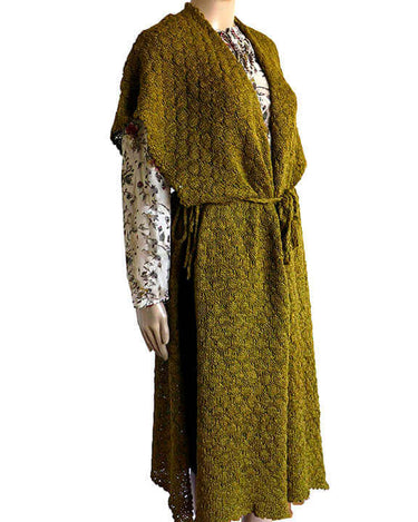 Poncho Tunic Olive Green - Apaca wool - Beautiful Handmade - Quetzal Artisan