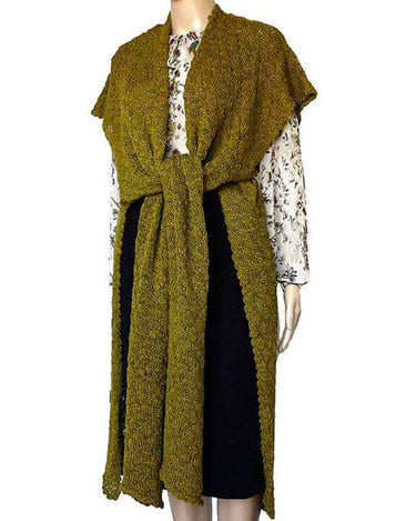 Poncho Tunic Olive Green - Apaca wool - Beautiful Handmade - Quetzal Artisan