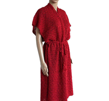 Poncho Tunic Red - Handmade of Alpaca Wool - Stylish & Warm - Quetzal Artisan