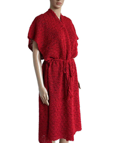 Poncho Tunic Red - Handmade of Alpaca Wool - Stylish & Warm - Quetzal Artisan