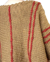 Poncho Ochre Coral - Handmade of Eco Wool - Stylish and Warm - Quetzal Artisan
