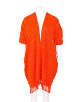 Orange Summer Poncho- Ecofriendly and Fairtrade Cotton Tunic - Quetzal Artisan