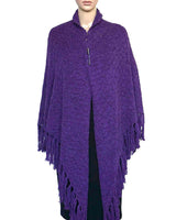 Purple Triangle Shawl - Versatile Lightweight Alpaca Poncho - Quetzal Artisan