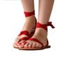 Carmine Red Sandals - Cotton Straps - Beautiful & Fairtrade - Quetzal Artisan