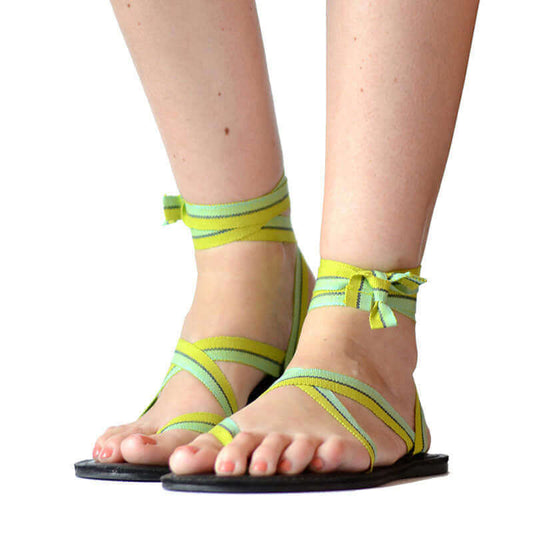 Sandals Green Stripes