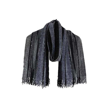 Scarf Black Grey - Handmade of Organic Bamboo - Fairtrade - Quetzal Artisan