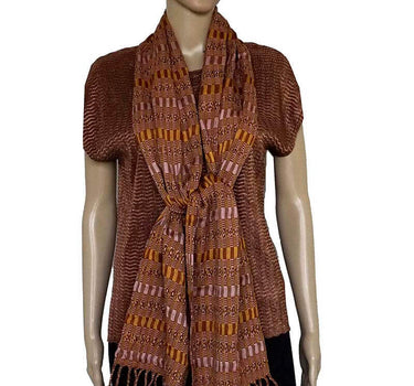 Scarf Brown - Cotton - Natural dyes - Ecofriendly & Fair - Quetzal Artisan