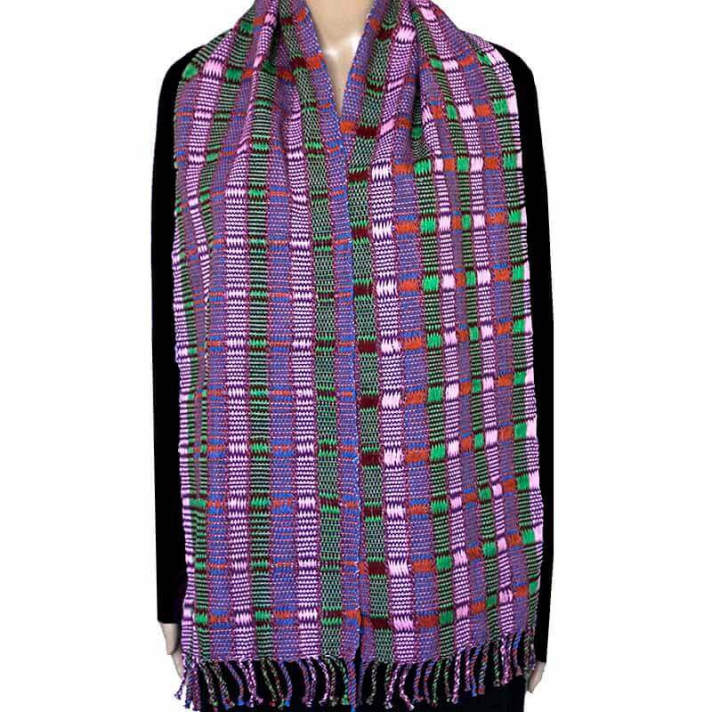 Scarf Purple Green - Natural Dyes