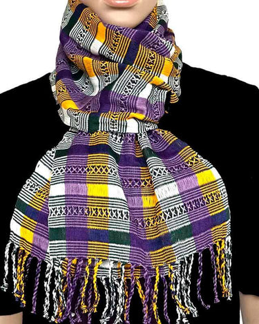 Scarf Purple Yellow - Natural Dyes - Ecofriendly & Fairtrade - Quetzal Artisan