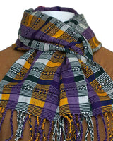 Scarf Purple Yellow - Natural Dyes - Ecofriendly & Fairtrade - Quetzal Artisan