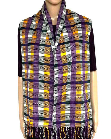 Scarf Purple Yellow - Natural Dyes - Ecofriendly & Fairtrade - Quetzal Artisan