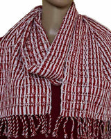 Scarf Red White - Cotton - Natural Dyes - Ecofriendly & Fair - Quetzal Artisan