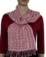 Scarf Red White - Cotton - Natural Dyes - Ecofriendly & Fair - Quetzal Artisan