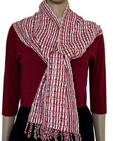 Scarf Red White - Cotton - Natural Dyes - Ecofriendly & Fair - Quetzal Artisan