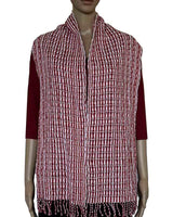 Scarf Red White - Cotton - Natural Dyes - Ecofriendly & Fair - Quetzal Artisan
