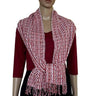 Red White Scarf - Eco-friendly Fairtrade Red Cotton Scarf - Quetzal Artisan
