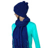 Scarf and Hat Blue - Merino Wool and Bio Cotton - Soft & Warm - Quetzal Artisan