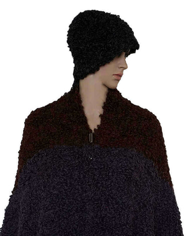 Scarf and Hat Boucle Charcoal - Alpaca Wool - Stylish & Warm - Quetzal Artisan