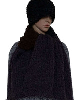 Scarf and Hat Boucle Charcoal - Alpaca Wool - Stylish & Warm - Quetzal Artisan