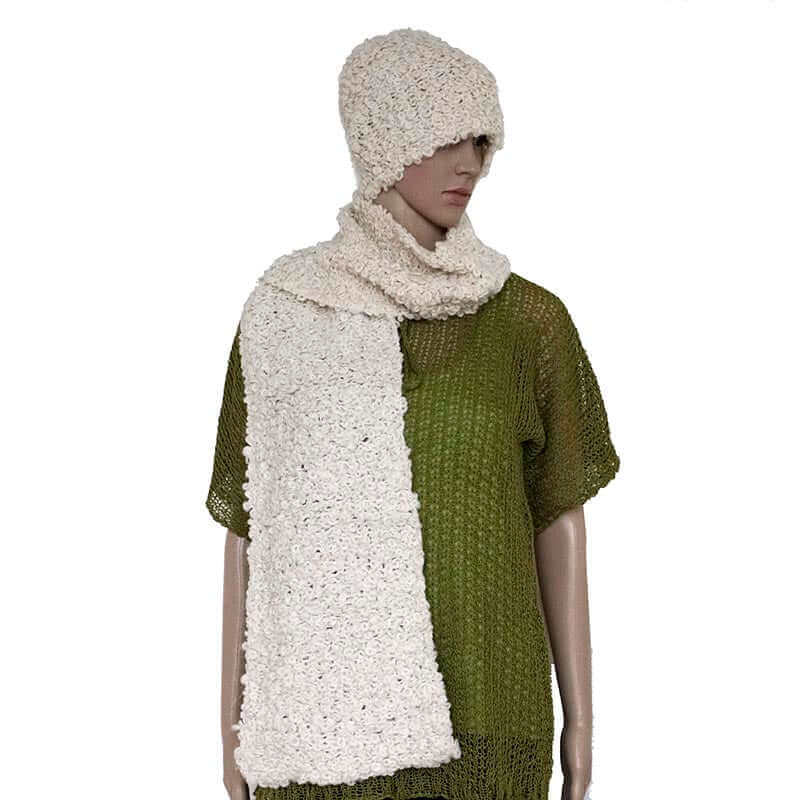 Scarf and Hat Boucle Natural_3