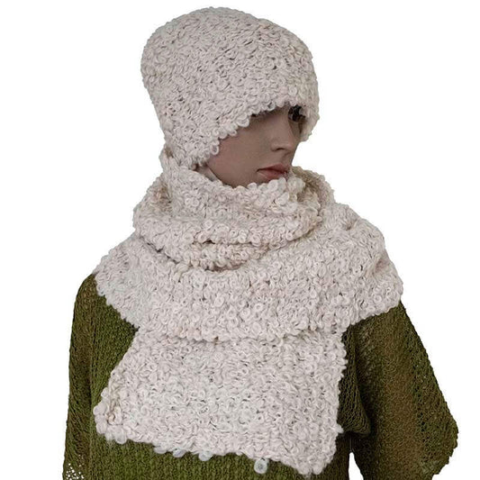 Scarf and Hat Boucle Natural_4