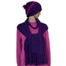 Scarf and Hat Purple - Handmade - Merino Wool & Organic Cotton - Quetzal Artisan