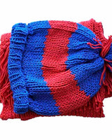 Scarf and Hat Red - Handmade - Merino Wool & Organic Cotton - Quetzal Artisan