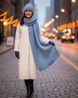 Scarf and Hat Sea Foam - Men's Alpaca Wool Scarf Beanie Set - Quetzal Artisan