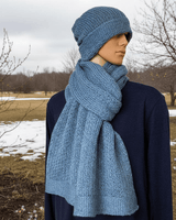 Scarf and Hat Sea Foam - Men's Alpaca Wool Scarf Beanie Set - Quetzal Artisan