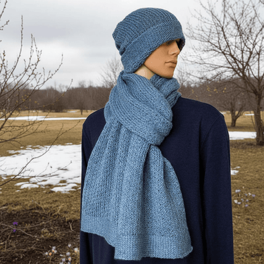 Scarf and Hat Sea Foam - Men's Alpaca Wool Scarf Beanie Set - Quetzal Artisan