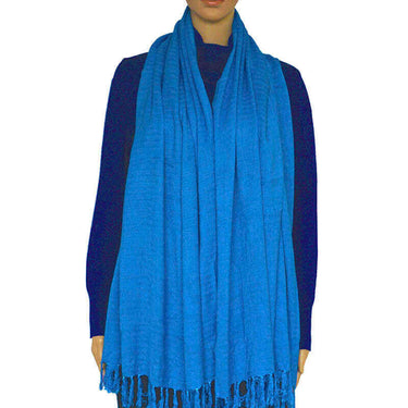 Shawl Light Blue - Natural Dyes - Ecofriendly and Fairtrade - Quetzal Artisan