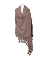 Shawl Light Brown - Extra large Sustainable and Fairtrade - Quetzal Artisan