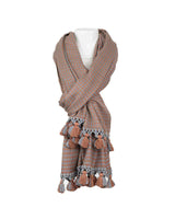 Shawl Light Brown - Extra large Sustainable and Fairtrade - Quetzal Artisan