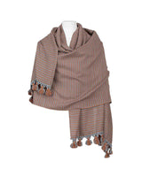 Shawl Light Brown - Extra large Sustainable and Fairtrade - Quetzal Artisan