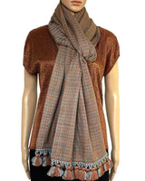 Shawl Light Brown - Extra large Sustainable and Fairtrade - Quetzal Artisan