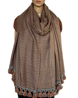 Shawl Light Brown - Extra large Sustainable and Fairtrade - Quetzal Artisan