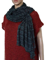 Shawl Blue Ink - Handmade Thin Lightweight and Versatile - Quetzal Artisan