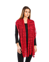 Shawl Crimson Red - Bamboo and Pima Cotton - Lightweight - Quetzal Artisan