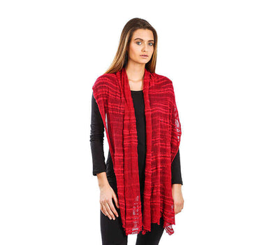 Shawl Crimson Red - Bamboo and Pima Cotton - Lightweight - Quetzal Artisan