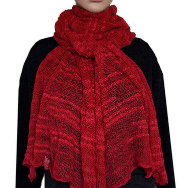 Shawl Crimson Red - Handmade Thin Lightweight and Versatile - Quetzal Artisan
