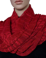 Shawl Crimson Red - Handmade Thin Lightweight and Versatile - Quetzal Artisan